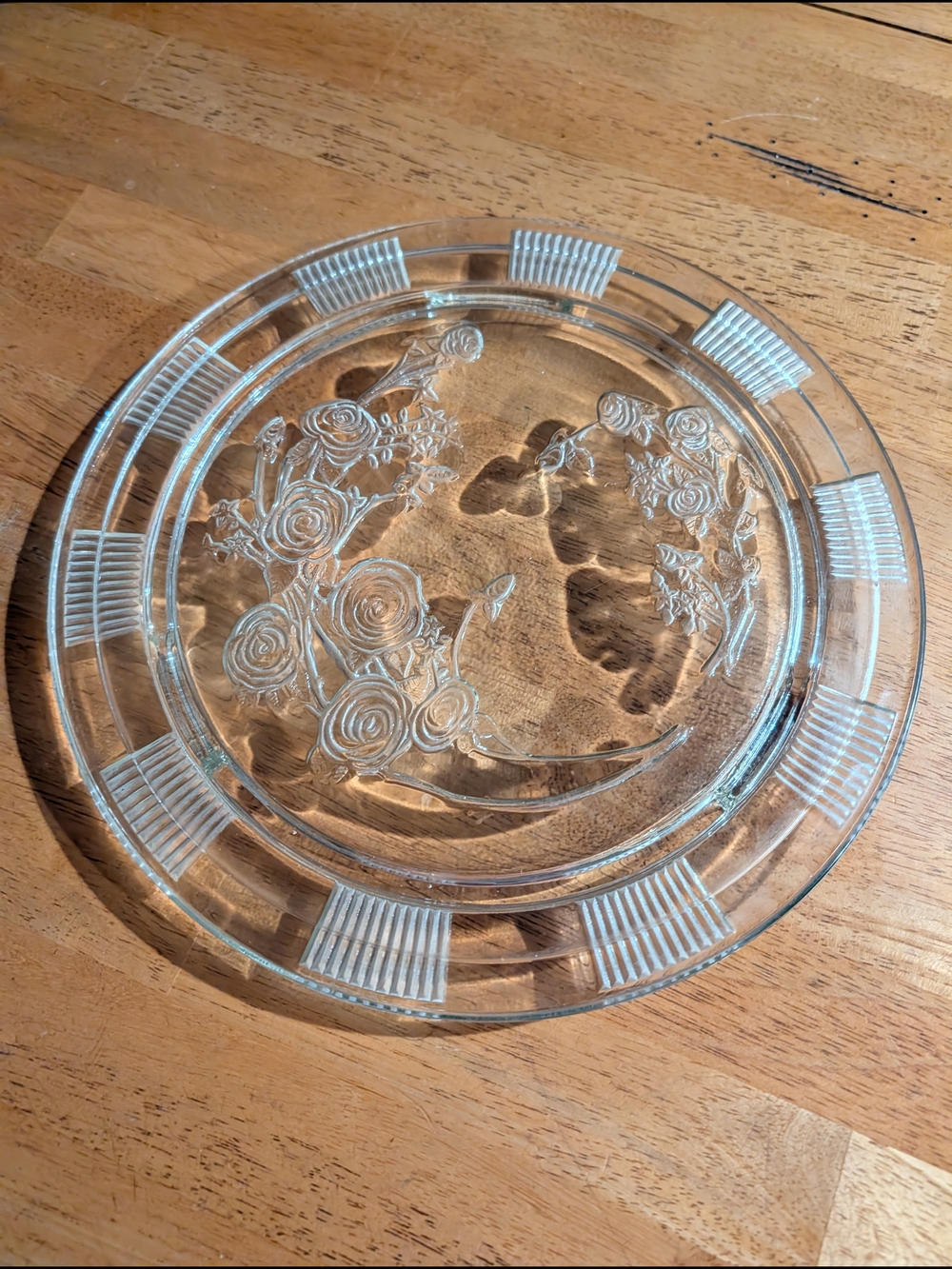 Vintage Sharon Cabbage Rose Cake Plate